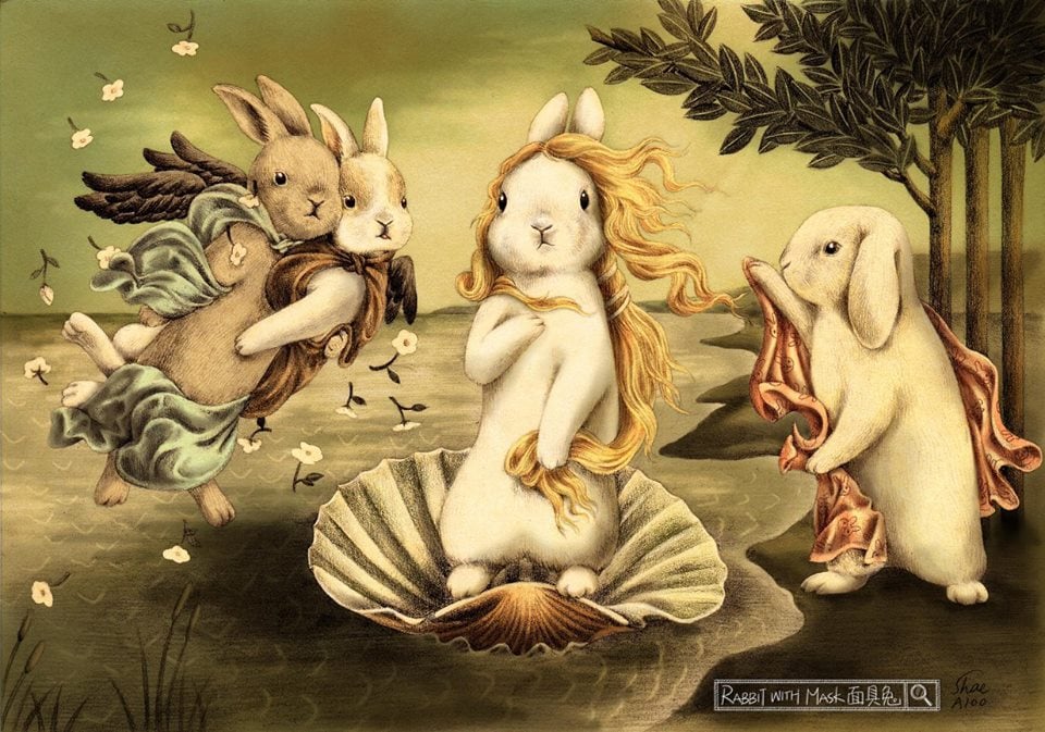 ＃ 當萌兔闖入名畫的世界：插畫家 Shae 的精緻兔子手繪之作 1
