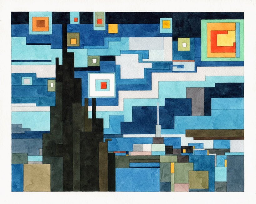 ＃ 這些水彩畫作要瞇著眼睛看： Adam Lister 汲取藝術作及流行文化的8位元水彩作品 2