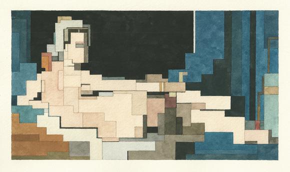 ＃ 這些水彩畫作要瞇著眼睛看： Adam Lister 汲取藝術作及流行文化的8位元水彩作品 1