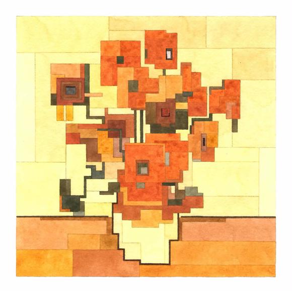 ＃ 這些水彩畫作要瞇著眼睛看： Adam Lister 汲取藝術作及流行文化的8位元水彩作品 9