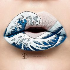＃ 最極致的唇妝藝術 ：看化妝師 Andrea Reed 把嘴唇當畫布畫出神奈川大波
