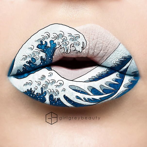 ＃ 最極致的唇妝藝術 ：看化妝師 Andrea Reed 把嘴唇當畫布畫出神奈川大波 1