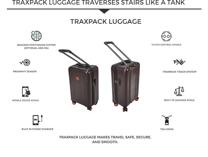 ＃ TraxPack Luggage：世界首創會爬樓梯的行李箱！ 1