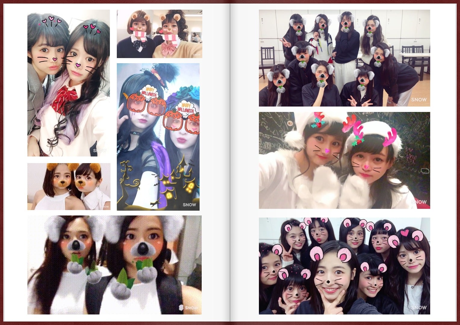 #各個年代女子高校生拍照POSE：日本電信公司docomo與手機拍照APP-SNOW所推出的形象廣告 4