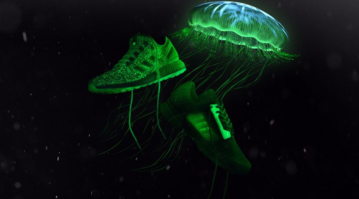 # adidas 球鞋交換計畫：美澳致命水母的綠光呈現