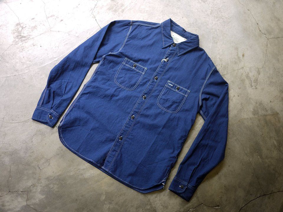 # Hinoya 藍染復古工作襯衫：Burgus Plus－Lot.300 Beta Chambray Work Shirt 3