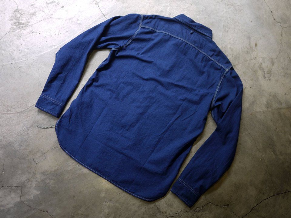 # Hinoya 藍染復古工作襯衫：Burgus Plus－Lot.300 Beta Chambray Work Shirt 4