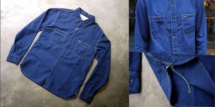 # Hinoya 藍染復古工作襯衫：Burgus Plus－Lot.300 Beta Chambray Work Shirt