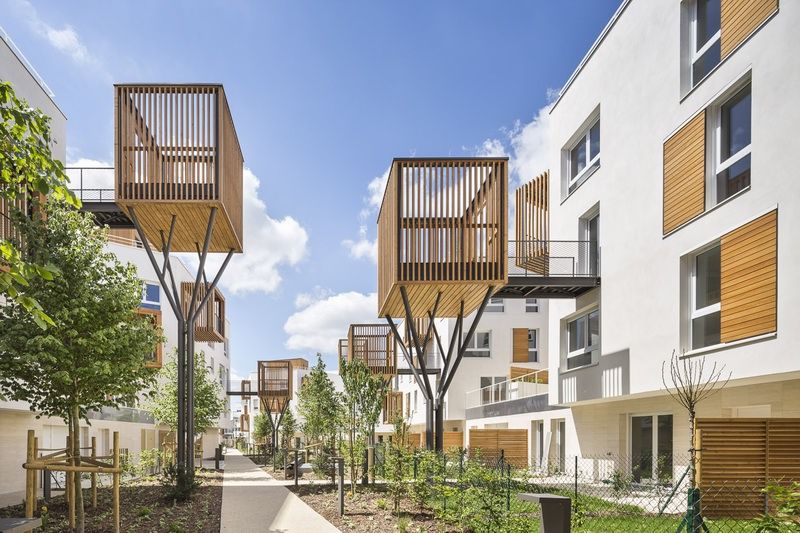 # 以社區交流為概念的陽台公寓：位於法國巴黎羅曼維爾郊區 1