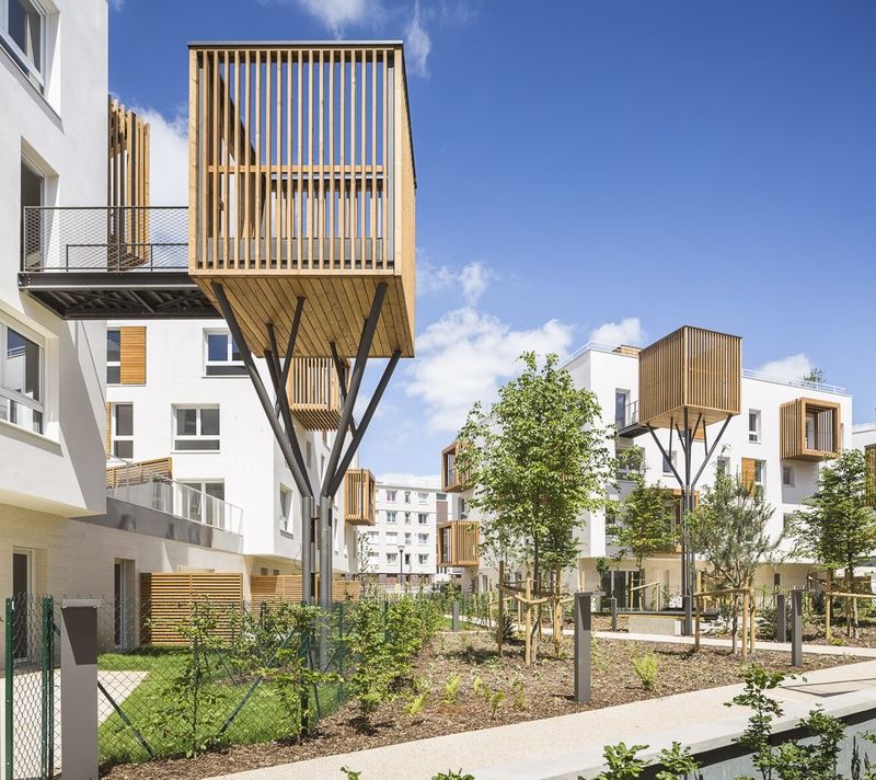 # 以社區交流為概念的陽台公寓：位於法國巴黎羅曼維爾郊區 10
