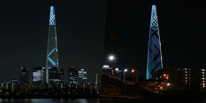 # KAWS 再出招：招牌的「XX」標誌登上首爾樂天世界塔