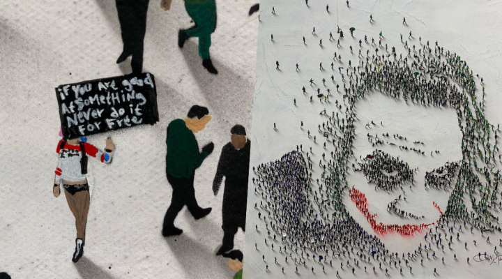 # 小丑裡面還有小丑：美國藝術家 Craig Alan 繪出人群聚集成肖像畫！
