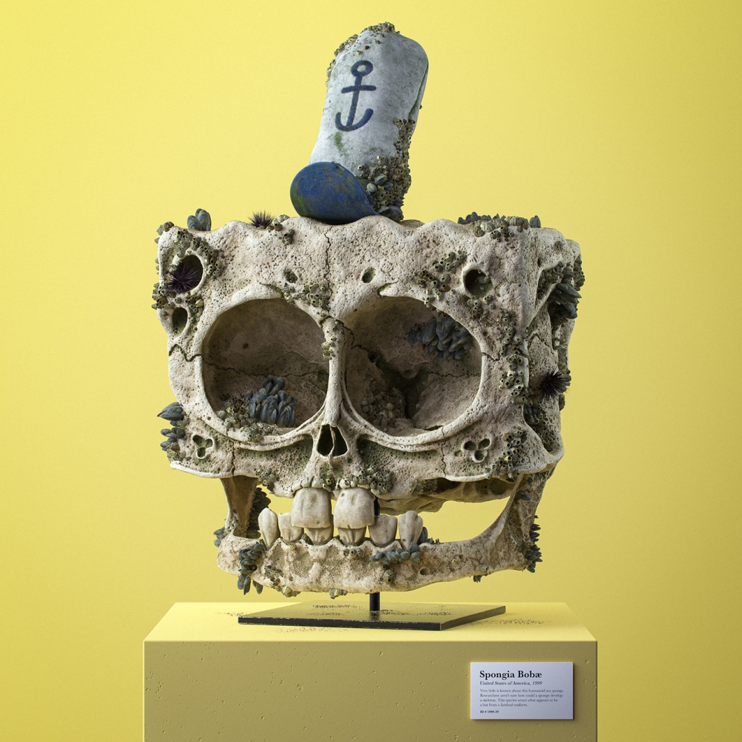 # 經典卡通化石系列：藝術家Filip Hodas創造逼真的頭骨 1