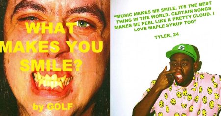 # 什麼東西會讓你「微笑」呢？讓 Tyler, the Creator 提醒你的熱情所在：GOLF WANG 經典的「What Makes You Smile」形象照！