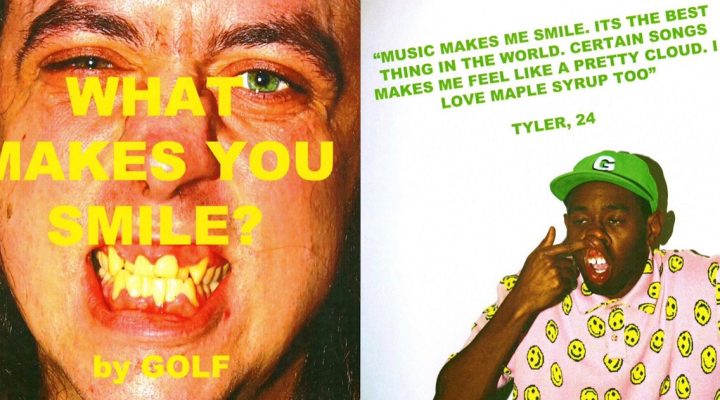 # 什麼東西會讓你「微笑」呢？讓 Tyler, the Creator 提醒你的熱情所在：GOLF WANG 經典的「What Makes You Smile」形象照！